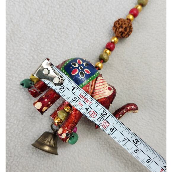 Elephant Trunk Up Keychain Rearview Mirror Hanging Charm Moroccan Red - Picture 8 of 8